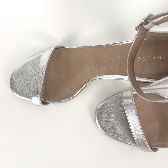 Halogen Silver Heels with Ankle Strap. Size 8 - Picture 4 of 8